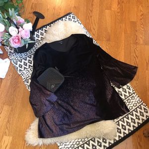 Purple tunic with bell sleeves